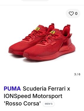 PUMA Scuderia Ferrari X IONSpeed Motorsport Sneakers in Rosso Corsa Red -US 10